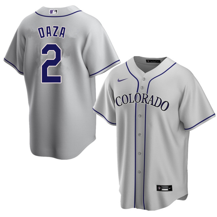 Nike Men #2 Yonathan Daza Colorado Rockies Baseball Jerseys Sale-Gray - Click Image to Close